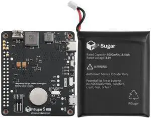 PiSugar S Plus Portable 5000 mAh UPS Lithium Battery Power Module Platform for Every Raspberry Pi 3B/3B+/4B Model Accessories handhold(Not Include Raspberry Pi)