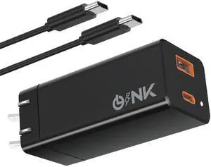 OLINK 65W Fast Charging USB C GaN Charger, Universal Compact USB Charger Block for Laptops, Tablets, iPhone Pro Max, iPad, MacBook Pro/Air, Dell XPS, HP, Steam Deck, Nintendo Switch, Cable Included