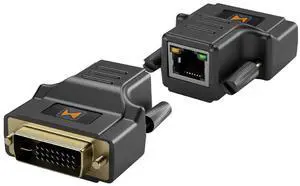 MAXSQUARE DVI CAT5E/6 Mini Extender, DVI CAT5 with EDID Emulator, Passive, Resolution Up to 1920x1200@60Hz, Transmission Distance Up to 100ft(30m), No Need to Separate TX/RX, TAA Compliant
