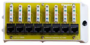 Legrand - OnQ Cat 6 Network Interface Module, Wifi Module with 8 Ports, Network Interface Module Cat6 Provides Connectivity to Ethernet Devices, Black, AC1068