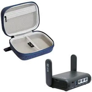 GL.iNet GL-AXT1800 (Slate AX) Pocket-Sized Wi-Fi 6 Gigabit Travel Router & Gadget Organizer Case (Blue)