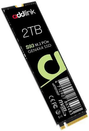 Addlink S93 2TB PCIe 4.0 M.2 Gen 4 Memory Expansion SSD, Up to 7400 MB/s, Internal Solid State Drive with HMB Technology for Laptop, Gaming and Creators