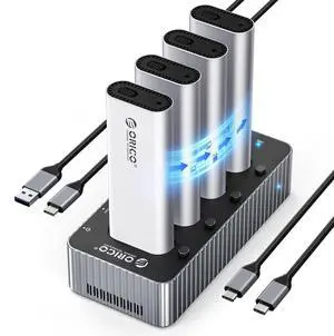 ORICO 4 Bay M.2 NVMe to USB C Hard Drive Docking Station 40Gbps M.2 SSD Adapter with Offline Clone Up to 16TB for Both M.2 (M Key, B+M Key) NVMe 2230 2280 2260 2242-IT48N