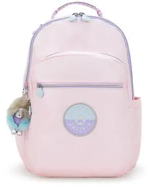 Kipling Seoul Large Metallic 15" Laptop Backpack Sea Pink Met C