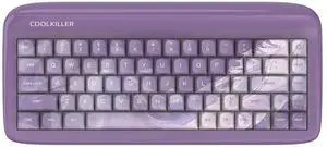 CoolKiller VIVID67 Aluminum Keyboard with Piano Finish, Gasket Mount, Hot Swappable, RGB Backlit, Wireless/Wired, Software Support, 65% Mechanical Keyboard for Win/Mac (Special Violet Crush)