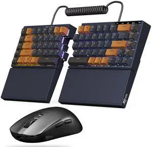 RK ROYAL KLUDGE RKS70 Ergonomic Split Keyboard and RK M3 Wireless Mouse Combo, 75% Hot Swappable Mechanical Keyboards, 47g Lightweight Gaming Mouse with 42K DPI