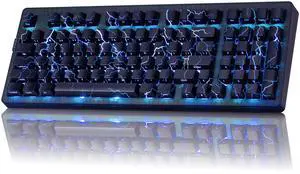 ZORNHER ZH980 Wireless Mechanical Gaming Keyboard,95% Black Hot-Swappable Custom Creamy Keyboard with Number Pad,Lightning IMD PBT Keycaps,Pre-lubed Linear Switches,RGB Backlit,2.4GHz/USB-C/BT5.0