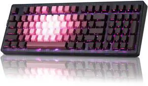 ZORNHER ZH980 Wireless Mechanical Gaming Keyboard,95% Pink Hot-Swappable Custom Creamy Keyboard with Number Pad,Lighted Up PBT Keycaps,Pre-lubed Linear Switches,RGB Backlit,2.4GHz/USB-C/BT5.0