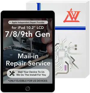 LW Mail-in Repair Service with Original OEM Pull Screen Replacement for iPad 7/8/9th Gen 10.2'' LCD Display Digitizer Touch Assembly A2197 A2198 A2200 A2270 A2428 A2429 A2430 A2602 A2603 A2604 A2605