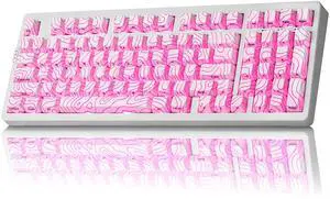 ZORNHER ZH980 Wireless Mechanical Gaming Keyboard,95% White Hot-Swappable Custom Creamy Keyboard with Number Pad,Shine Though IMD PBT Keycaps,Pre-lubed Linear Switches,RGB Backlit