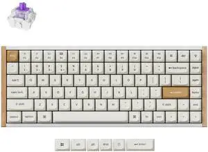 Keychron K2 HE QMK Wireless Gaming Custom Mechanical Keyboard, 2.4 GHz/Bluetooth/Wired 96% Layout Hot-Swappable Programmable RGB Backlit Gateron Magnetic Switches for Mac Windows, Wood Frame-White