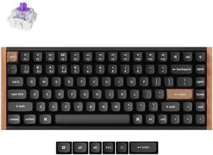 Keychron K2 HE QMK Wireless Gaming Custom Mechanical Keyboard, 2.4 GHz/Bluetooth/Wired 75% Layout Hot-Swappable Programmable RGB Backlit Gateron Magnetic Switches for Mac Windows, Wood Frame-Black