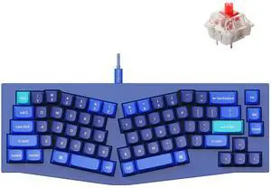 Keychron Q8 Wired Custom Mechanical Keyboard, 65% Alice Layout QMK/VIA Programmable with Hot-swappable Gateron G Pro Red Switch Double Gasket Compatible with Mac Windows Linux (Blue)