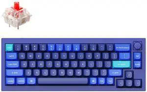 Keychron Q2 Wired 65% Layout Mechanical Keyboard with Knob & RGB - Hot-Swappable Gateron G Pro Red Switch, QMK/VIA Programmable, Double Gasket Mount, Aluminum Body for Mac/Windows/Linux (Blue)