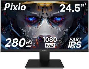 Pixio PX259 Prime 24.5 inch (24 inch / 25 inch Equivalent) 280Hz (144Hz Supported) Refresh Rate FHD 1080p Resolution Fast Nano IPS Panel 1ms GTG Response Time Gaming Monitor with AMD FreeSync Premium