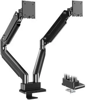 MOUNT PRO Dual Monitor Stand for Max 49 Inch Ultrawide Screens up to 44 lbs, Heavy Duty Monitor Arm for 2 Monitors, Premium Full Motion Double Computer Desk Mount, VESA Mount 75x75/100x100mm