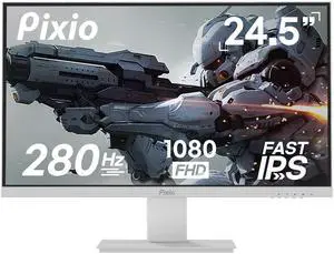 Pixio PX259 Prime White 24.5 inch (24 inch / 25 inch Equivalent) 280Hz (144Hz Supported) Refresh Rate FHD 1080p Resolution Fast IPS Panel 1ms GTG Response Time White Gaming Monitor with Adaptive Sync