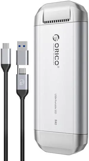 ORICO 3700MB/s External SSD 1TB, Compatible with Thunderbolt 4/3, USB4.0 for 40Gbps, Portable Solid State Drive with 2 in 1 USB C Cable, USB-C Smartphone, Tablets, PC & Mac, PSSD - R40