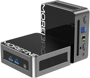 MOREFINE Mini PC, 13TH Twin Lake N150 (Upgraded N100), 8GB DDR4 RAM 256GB PCIe M.2 SSD, Desktop Computer 4K Dual HDMI/USB3.2/WiFi 6/BT5.2/2.5GbE RJ45 for Office, Business