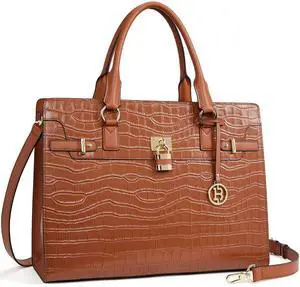 BOSTANTEN Briefcase for Women 15.6 inch Leather Laptop Bag Vintage Slim Lawyer Business Bag Stylish Work Purse