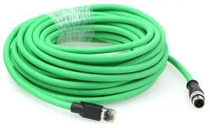 HangTon Ethernet M12 4 Pin D-Coding RJ45 CAT5e Cable for PC PLC Profinet Network PoE Vision Camera Code Reader Sensor 40m