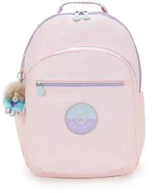 Kipling Seoul Extra Large Metallic 17" Laptop Backpack Sea Pink Met C