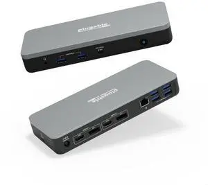 Plugable 12-in-1 Dual 4K USB C Docking Station, Works With Chromebook Certified, Driverless 60W Charging Dock, Compatible with ChromeOS and Windows, 2x HDMI, 2x DisplayPort, Ethernet, 1x USB-C, 6x USB