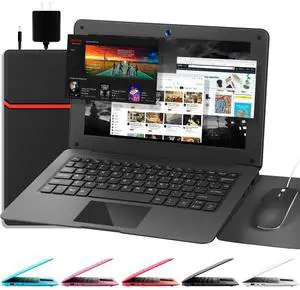 G-Anica Laptop Computer(10.1 inch), Quad Core Powered by Android 12.0, Netbook Computer with WiFi, Webcam and Bluetooth, Mini Laptop with Bag, Mouse, and Mouse Pad for Kids and AdultsBlack
