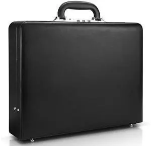 Sandbilder-Business Briefcase For Men, Attache Case for Professionals, Laptop Hard Briefcase with Lock (Black)