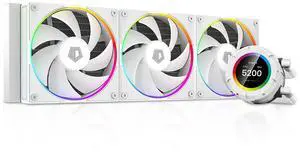 ID-COOLING SL360 White CPU Liquid Cooler with Display, Customizable 2.1" LCD Display for Images or Performance Metrics, 360mm AIO Cooler, Three AF127 ARGB Fans, Fits Intel/AMD