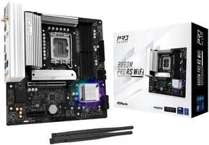 ASRock B860M Pro RS WiFi 6E Intel Core Ultra DDR5 8666 MHz 256GB M.2 LGA1851 Micro ATX Motherboard BIOS Flashback SATA3 6.0 Gb/s PCIe 5.0