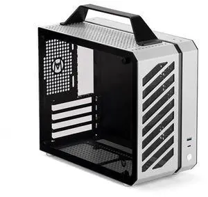Mechanic Master C26 Desktop Portable Mini MATX Case with Handle | 13.2L | SFX PSU Compatible | MATX Motherboard | 310mm GPU | 135mm Air Cooling (Moonlight Silver)