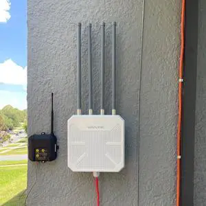 WAVLINK 2025 AX1800 Outdoor WiFi Extender Long Range, IP67 Waterproof WiFi 6 Range Extender Dual Band, 4x8dBi Antennas with POE, High Speed Coverage for Farm, Yard, RV, Campsite,Work with Starlink