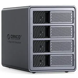 ORICO USB 3.0 Hard Drive Enclosure 4 Bay External Direct Attached Storage Max up to 88TB with Tray Lessing and Safety Lock for 3.5 inch SSDs HDDs ( Alluminum Alloy) -9848U3