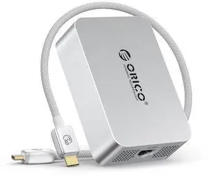 ORICO 10GbE Network Adapter Compatible with Thunderbolt 3/4, RJ45 10G Ethernet, Supports 10Gbps, 5Gbps, 2.5Gbps, Aluminum Body with Fan, Includes USB4 Cable, for Mac/Windows