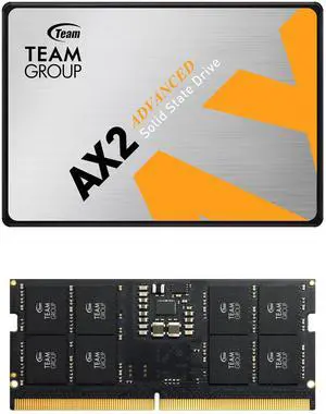 TEAMGROUP AX2 2TB 3D NAND TLC 2.5 Inch SATA III Internal Solid State Drive SSD (Read Speed up to 550 MB/s) T253A3002T0C101 Bundle with Elite SODIMM DDR5 32GB 5600 MHz CL46 Laptop Memory TED532G5600C46