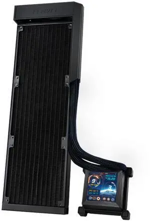 Lian Li Hydroshift LCD 360 Liquid Cooler - Flexible Side-Mounted Coolant Pathway, 2.88 LCD Screen - 480 x 480 Res. - Captured Screenshots or Recorded Videos - Fits Most PC Fans - Black (HSLCD36NB)