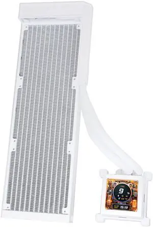 Lian Li Hydroshift LCD 360 Liquid Cooler - Flexible Side-Mounted Coolant Pathway, 2.88 LCD Screen - 480 x 480 Res. - Captured Screenshots or Recorded Videos - Fits Most PC Fans - White (HSLCD36NW)