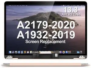 A2179 Screen Replacement for MacBook Air Retina 13" 2020 EMC 3302 MVH22 MVH42 MVH52 MWTJ2 MWTK2 MWTL2 13.3 inches 2560x1600 Full LCD Screen Complete Top Assembly (Rose Gold)