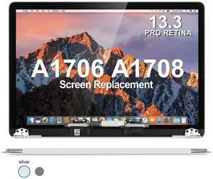 Screen Replacement for MacBook Pro 13.3" Retina A1706 A1708 2560x1600 Late 2016 Mid 2017 EMC 3071 EMC 3163 EMC 3164 Full LCD LED Display Assembly (Sliver)