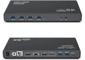 WAVLINK Universal Laptop Docking Station Dual Monitor with 65W Power Delivery for Windows Mac M1/M2, Displaylink Dock, USB C/A to Dual HDMI/DisplayPort Adapter, Gigabit Ethernet, 6 USB 3.0, Audio/Mic