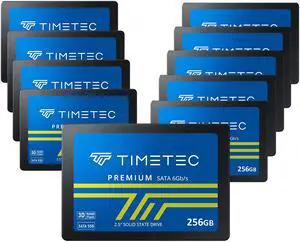 Timetec 256GBx10 (10 Pack) SSD 3D NAND SATA III 6Gb/s 2.5 Inch 7mm(0.28") Read Speed Up to 550 MB/s SLC Cache Performance Boost Internal Solid State Drive for PC Computer Desktop and Laptop