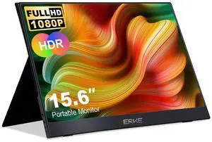 ERKE Portable Monitor USB C Monitor for Laptop 15.6 inch 1080P FHD HDR Computer Second