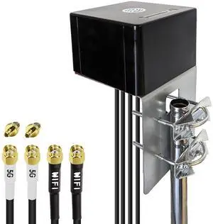 Maswell Combo 2X2 MIMO Antenna, Up to 6dBi, Omni 600-8000MHz, MIMO WiFi Networking and MIMO 3G 4G LTE 5G for Hotspots, Routers, Gateways, Verizon, AT&T, T-Mobile Home Internet, WiFi 7 Ready (Full Kit)