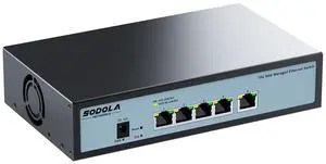 SODOLA 5 Port 10G Easy Web Managed Switch,5X 10GBase-T Ports- Link Aggregation, QoS,VLAN,IGMP, 10Gb Switch for Network Management