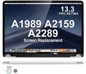 A1989 A2159 A2289 A2251 Screen Replacement for MacBook Pro 13.3" 2018 2019 2020 Year 13-inch Retina A Full LED LCD Display Assembly EMC 3358 3214 3301 3348 3456 2560x1600 (Sliver)