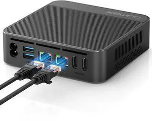 OUMAX Mini PC,Twin Lake N150(Turbo 3.6Hz) 16GB DDR4 500GB M.2 SSD Dual LAN, Desktop Mini Computer 4K Dual HDMI Display, Wifi5, BT5.0, Built-in 45W Power Supply