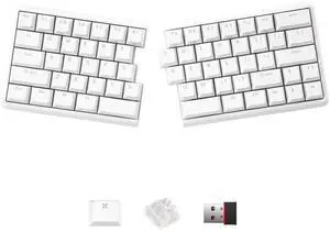 NocFree Lite: Wireless Ergonomic Split Mechanical Keyboard Hot Swappable, Compact 60% Layout, PBT Keycaps Programmable for Mac & Windows(Linear,New Standard Version)