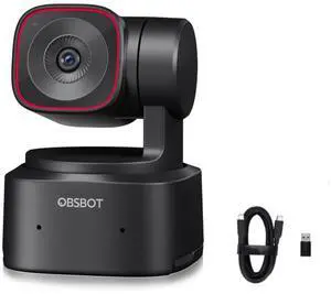 OBSBOT Tiny 2 Lite 4K Webcam with AI Tracking  1/2" Sensor, 60FPS, Auto PTZ & Gesture Control, Dual Mics  for Streaming, Meetings, Video Calls (PC/Mac/Laptop)