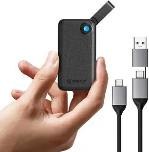 ORICO 2TB Portable SSD, Up to 2000MB/s, USB 3.2 Gen 2x2, Ultra-mini, Compact with 2 in 1 USB C Cable, External Solid State Drives, Reliable Storage for USB C Smartphone, Tablet, PC - B20